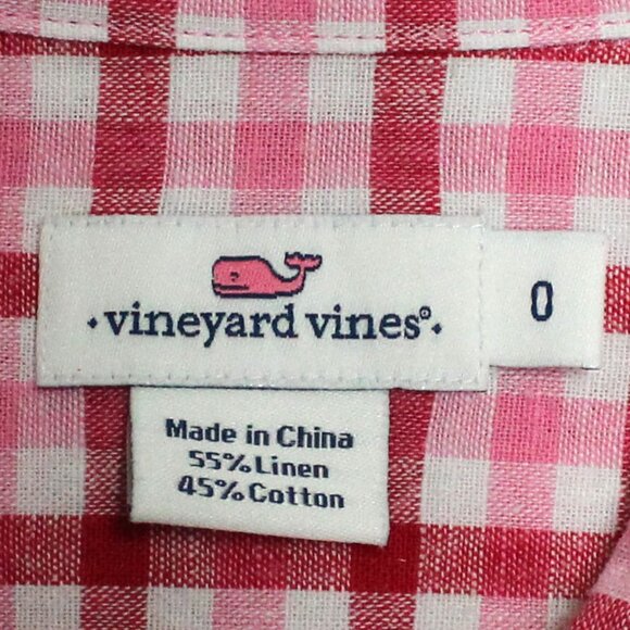 Vineyard Vines Size 0 Women's Long Sleeve Plaid 1/2 Button Front Blouse or Shirt - Picture 4 of 12